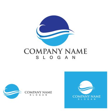 Su dalgası simgesi vektör çizim logosu