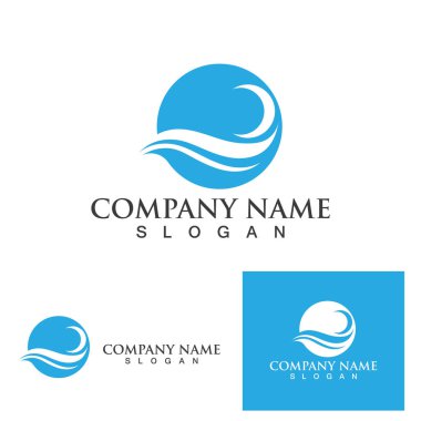Su dalgası simgesi vektör çizim logosu