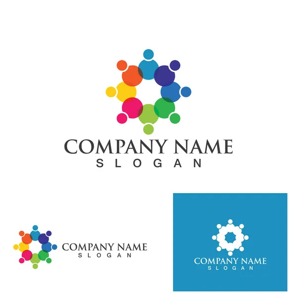 Λογότυπο Κοινωνικού Προτύπου Σχεδιασμού Εικονιδίων Ατόμων Κοινοτικής Ομάδας — Διανυσματικό Αρχείο
