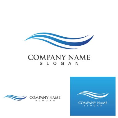 Su dalgası simgesi vektör çizim logosu