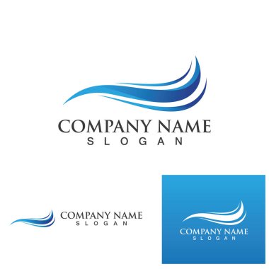 Su dalgası simgesi vektör çizim logosu