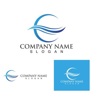 Su dalgası simgesi vektör çizim logosu