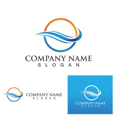 Su dalgası simgesi vektör çizim logosu