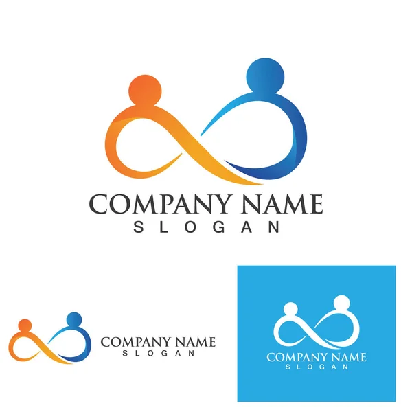 Family Care Infinity Logo Vector Template — Stock Vector