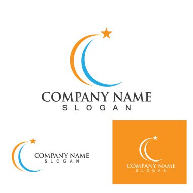 Çember yıldız iş logosu ve sembol vektörü