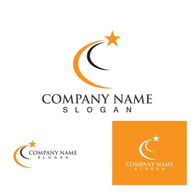 Çember yıldız iş logosu ve sembol vektörü