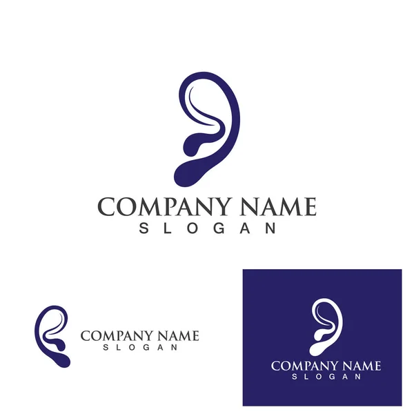 Ear Care Logo Symbol Vector Template — Stock Vector