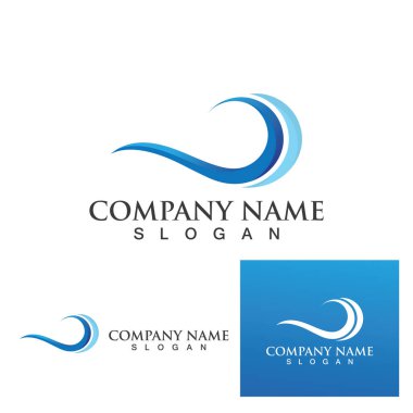 Su dalgası simgesi vektör çizim logosu