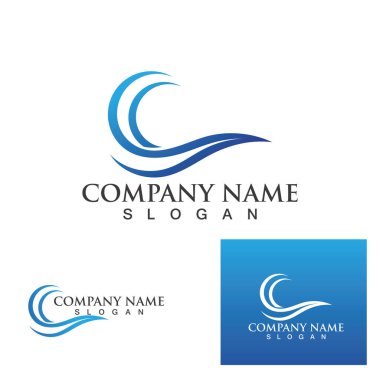 Su dalgası simgesi vektör çizim logosu