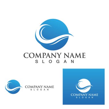 Su dalgası simgesi vektör çizim logosu