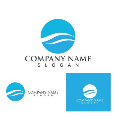 Su dalgası simgesi vektör çizim logosu