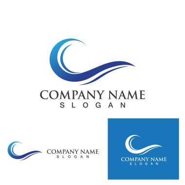 Su dalgası simgesi vektör çizim logosu