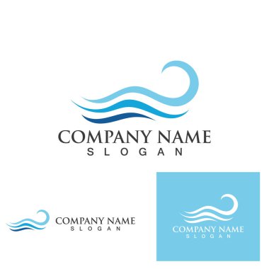 Su dalgası simgesi vektör çizim logosu