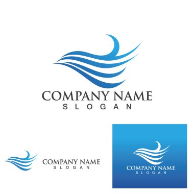 Su dalgası simgesi vektör çizim logosu
