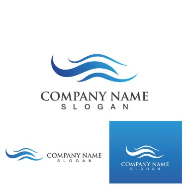 Su dalgası simgesi vektör çizim logosu