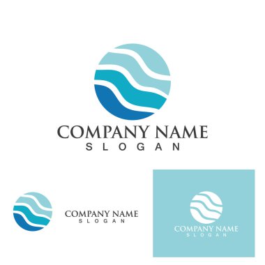 Su dalgası simgesi vektör çizim logosu