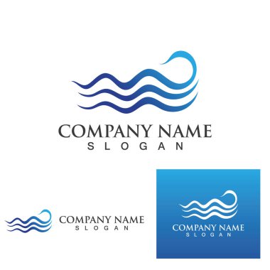 Su dalgası simgesi vektör çizim logosu