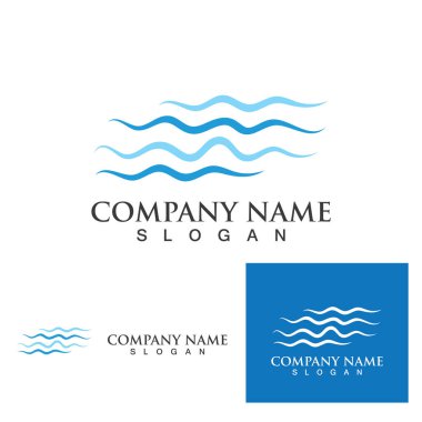 Su dalgası simgesi vektör çizim logosu