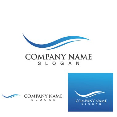 Su dalgası simgesi vektör çizim logosu