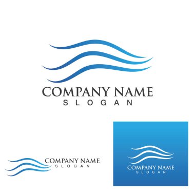 Su dalgası simgesi vektör çizim logosu