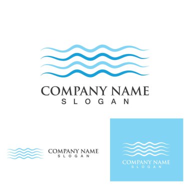 Su dalgası simgesi vektör çizim logosu