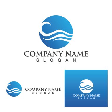 Su dalgası simgesi vektör çizim logosu