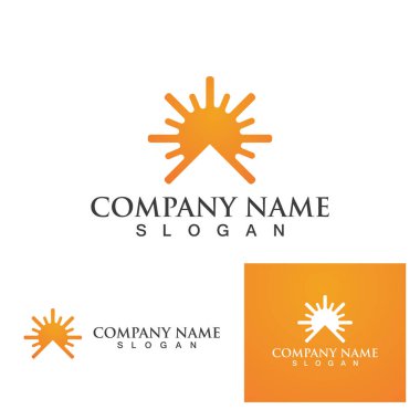 Güneş Vektörü illüstrasyon Simgesi Logo Şablonu tasarımı