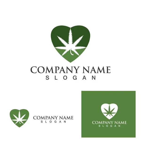 Blad Cannabis Logo Vektor Illustration — Stock vektor