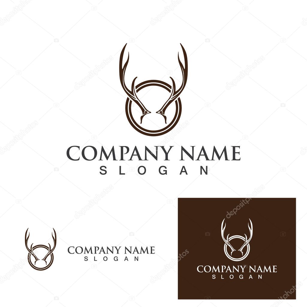 Deer  Horn Logo Template vector design