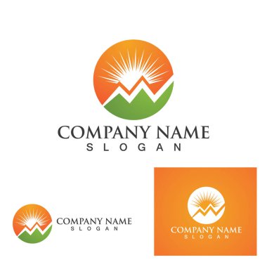Dağ simgesi Logo Şablonu Vektör illüstrasyon Tasarımı