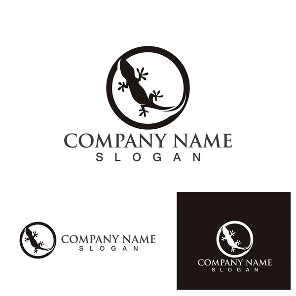 Lagarto Animais Logotipo Símbolos Temlate Vetor — Vetor de Stock