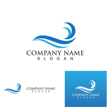 Su dalgası simgesi vektör çizim logosu