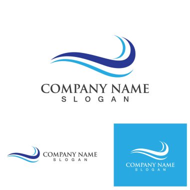 Su dalgası simgesi vektör çizim logosu