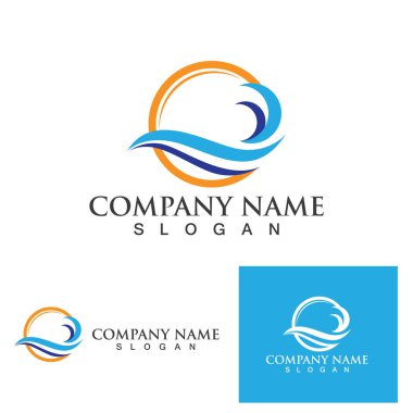 Su dalgası simgesi vektör çizim logosu