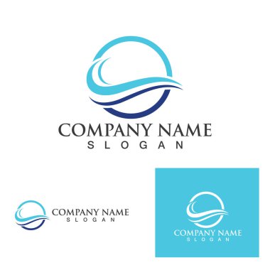 Su dalgası simgesi vektör çizim logosu
