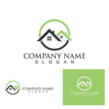 ev logo vektör resimleme şablonu