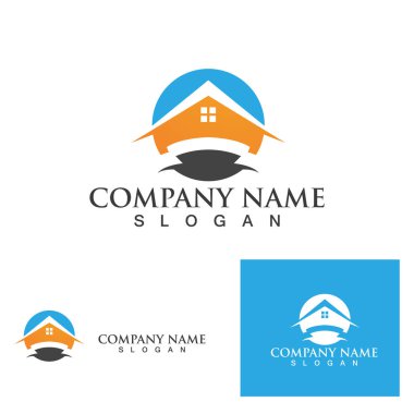 ev logo vektör resimleme şablonu