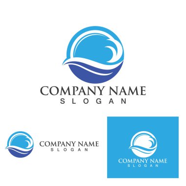 Su dalgası simgesi vektör çizim logosu