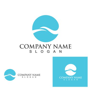 Su dalgası simgesi vektör çizim logosu