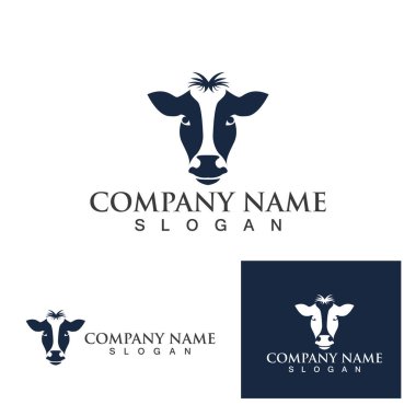 İnek logosu vektör resmetme tasarımı