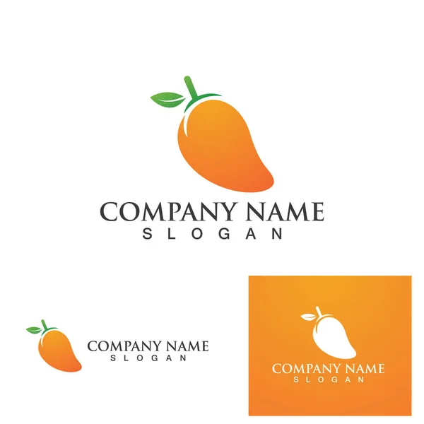 Mango Fruits Fresh Logo Symbol — Stockvektor
