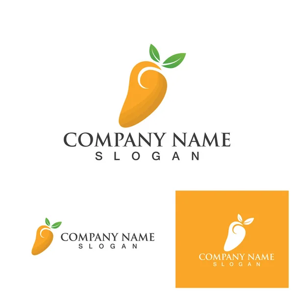 Mango Frutas Fresco Logotipo Símbolo — Vector de stock