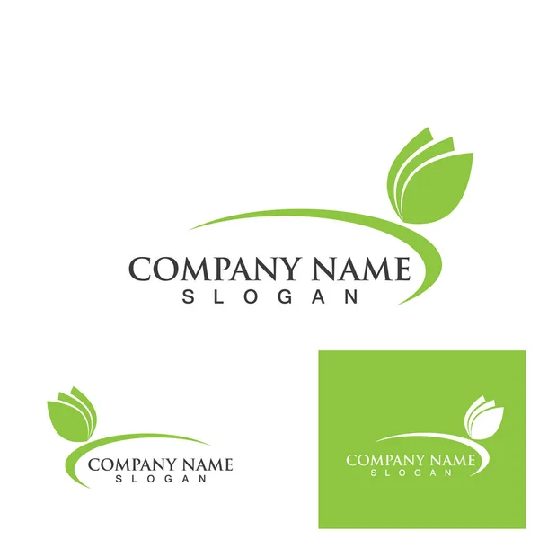 Leaf Green Plantation Logo Symbol — Stock Vector