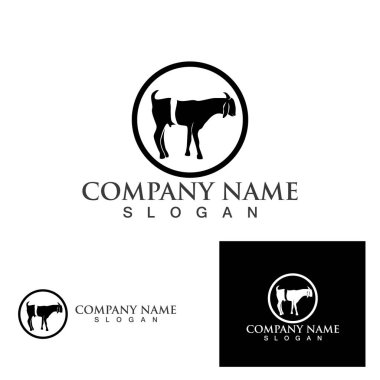 Keçi Logosu Şablon vektör illüstrasyon tasarımı