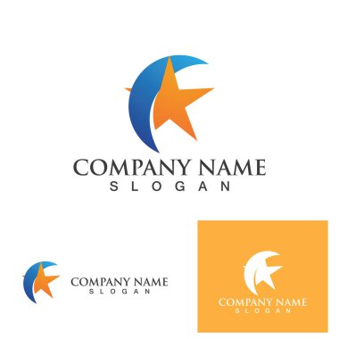 Star and moon logo Template vector illustration design
