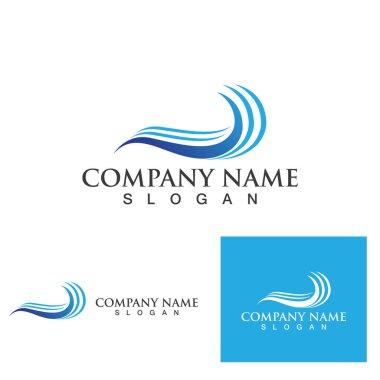 Su dalgası simgesi vektör çizim logosu