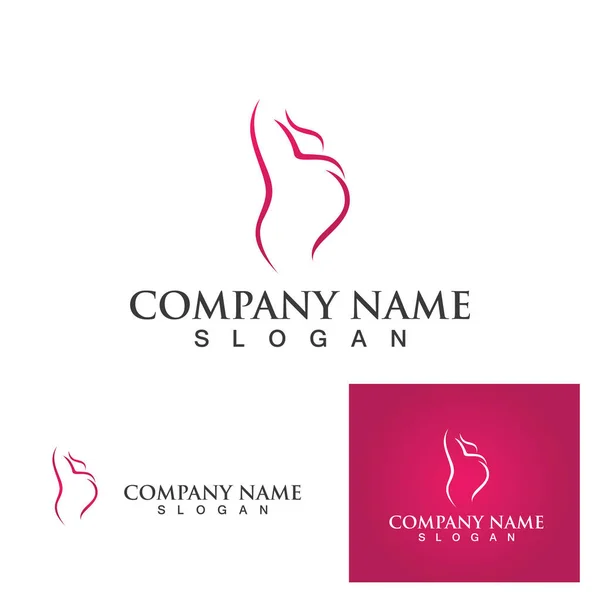 Women Pregnant Logo Template Vector Icon — Stock Vector