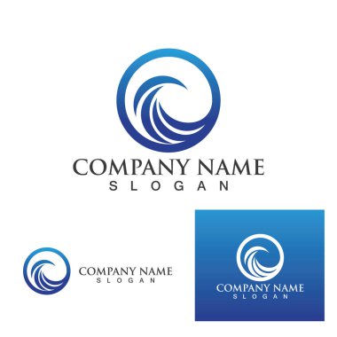 Su dalgası simgesi vektör çizim logosu