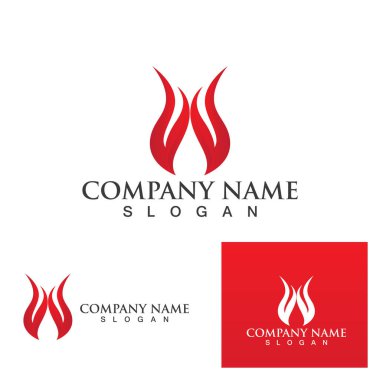 Fire with flame  Logo  Vector icon illustration 