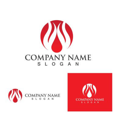 Fire with flame  Logo  Vector icon illustration 